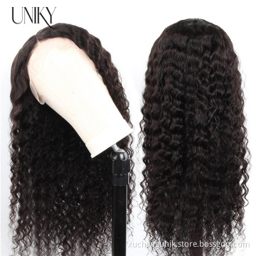 Uniky 100% Cuticle Aligned Mink Brazilian Hair Full Transparent Lace Wigs Virgin Human Hair 13*6 HD Deep Wave Full Lace Wig